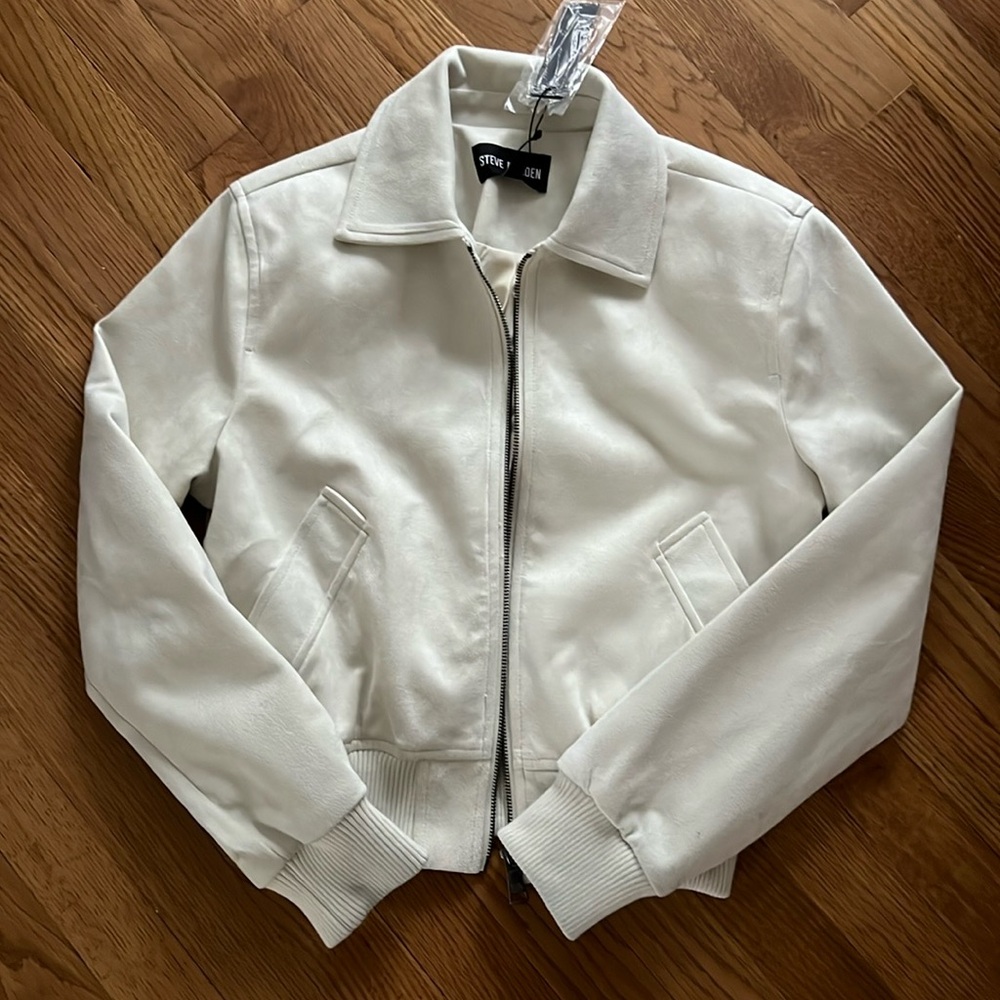 Steve Madden cream colored suede jacket size XS